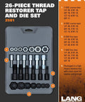 26 Piece Thread Restorer Tap And Die Set With Coarse And Fine Dies And Taps Black Finish Gearhead Friendly Auto Shop Tool