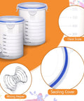 Eight 1000ml Paint Containers With Stainless Steel Mixing Balls, Airtight Lids, Labels Included For Easy DIY Projects And Project Organization shown with features such as clear scale, sealing cover, and mixing helper.