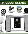 Backyard Easy Setup Golf Net with High Definition Impact Screen and Target Cloth 10x8ft portable practice net, product details