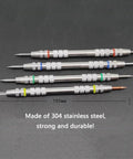 Pro Grade 2-9 Hardness Scratch Tester Pen Kit, 4-Pack Stainless Steel Pens With Storage Box For Mineral, Jewelry, Jade, Glass, Gemstone And Tile Identification, 155mm