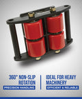 Industrial Grade Heavy Duty Machinery Mover with 360 Degree Swivel Polyurethane Rollers designed for heavy machinery handling.