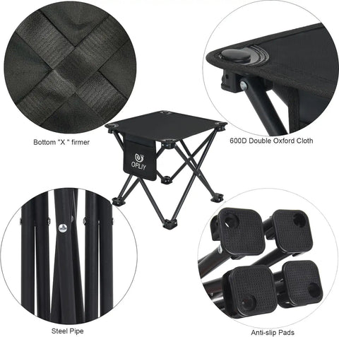 Design details of 2 Pack 13 Inch Portable Folding Camping Stool With Carry Bag For Outdoor Adventures Camping Hiking Beach Fishing