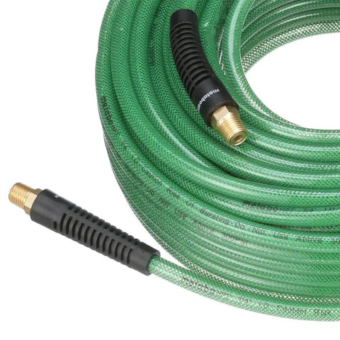 Pro Grade One Quarter Inch By One Hundred Foot Polyurethane Air Hose 300 PSI Cold Weather Flexible Spiral Reinforced Coiled