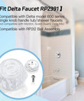 Faucet Handle Replacement Kit RP2391 For 600 Series Tub And Shower Faucets Clear Knob With Button And Set Screw in bathroom