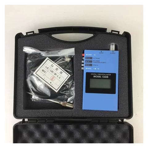 Pro Grade Digital Vibration Meter With Piezoelectric Sensor For Acceleration Velocity And Displacement in foam carrying case