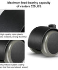 2-inch grey caster wheels set of 4 with rotating top plate; nylon housing and polyurethane-coated wheels
