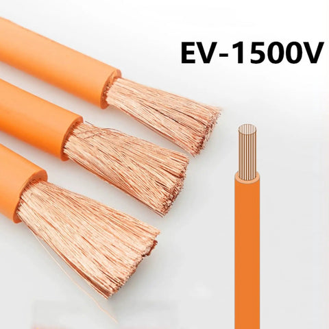 Wicked Durable EV Silicone Rubber High Temp Power Cable Oxygen Free Copper Braided Foil Shielded 1500V Rated showing copper strands.