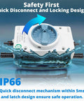 High Voltage Solar DC Disconnect Switch 2-In-2-Out 1000V IP66 Isolator, Beefy 32A underwater with quick disconnect design