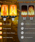 Comparison of Upgraded LED Flame Light Bulbs With 4 Modes Flickering Effect And Gravity Sensing for Realistic Fire Spread