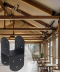 Four Pack 4 By 4 Deck Post Cap Tie Brackets With 3.6 By 3.6 Inner Size 14 Gauge Steel Post Base Anchors, black coating