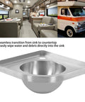 Wall Mount Triangle Stainless Steel Sink For Kitchen And RV Caravan Boat 12 By 12 Inch Corner Basin in RV interior.