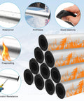 10 Pack Pipe Insulation Foam Tubes Three Quarters Inch Self Adhesive Pre Slit Aluminum Foil Covers illustrated with features