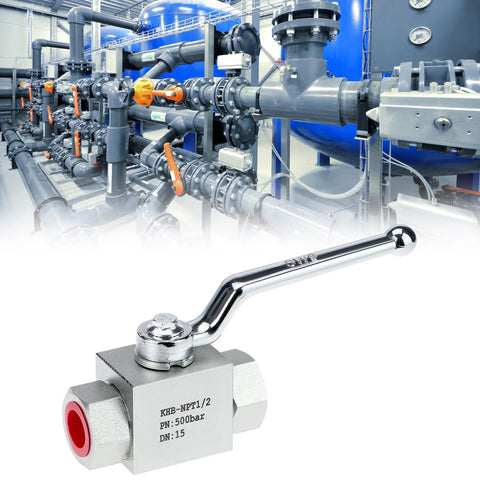 Heavy Duty One Half Inch NPT Hydraulic Ball Valve With 7250 PSI Rating Two Way Shut Off Rugged Built To Last Carbon Steel Valve in System