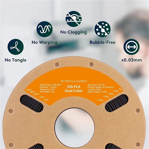 Dual Color Silk PLA Filament For 3D Printing Featuring A Fresh Yellow Green Gradient On A 3Kg Spool Bringing Slick Vibes And Smooth Sailing To Any FDM Printer For Rock Solid Layers And Absolutely Zero Stringing