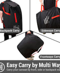 Car Seat Travel Backpack For Air Travel Universal Infant Car Seat Gate Check Bag Cover Foldable Travel Case With Pouch demonstrated in carry positions