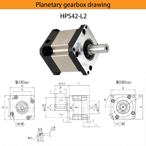 Compact 100 To 1 Precision Planetary Gearbox For NEMA17 Stepper Motors 42mm Flange 10mm Short Output Shaft 5Nm Torque 20 Arcmin Backlash