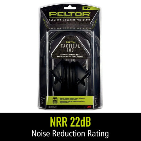 Sport Tactical 100 Electronic Hearing Protector With 22 dB NRR For Range, Shooting, And Hunting - Adjustable Gunshot Suppression, Noise Filtering For Clear Communication And All Day Comfort
