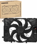 Direct Fit Engine Radiator Cooling Fan Assembly For Mercedes Benz B250 Cla250 C230 C250 C300 C350 2008 To 2019 showing single blade design.