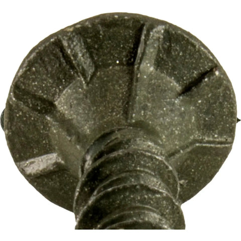 Close-up view of 10X1-1/4 Cement Board Screw with Sharp Torx T-25 Head and ceramic coated finish.