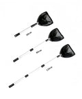Extendable Ball Picker For Golf And Table Tennis Balls, One Hand Grab, showing three sizes with nylon net and aluminum alloy frame.
