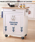 Kitchen cart on two inch caster wheels set of four with five sixteenth inch valve stem heavy duty casters total load capacity 1000 lbs