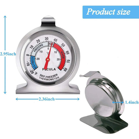 2-Pack Fridge Thermometer With Large Dial And Red Indicator, Reads 30-30C/20-80F, Easy Read Temperature Gauge For Refrigerator