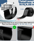 Garage door bottom seal roll, 16 ft black vinyl weather stripping, 3 in wide for Wayne Dalton 8000/9000 series doors.