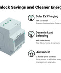 Smart Power Meter For EV Chargers With Dynamic Load Management That Auto Regulates Heavy Grid Demand For Home And Commercial Charging Stations To Crush High Rates, grey device with display and connections.