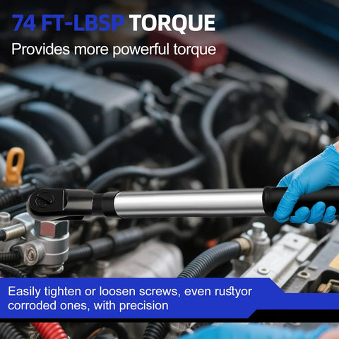 Half Inch Offset Extension Wrench Impact 3 In 1 Manual Electric Pneumatic Ratchet for Narrow Spaces in automotive engine use, 90-degree design