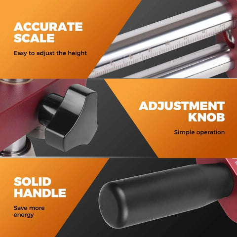 Close-up of Edge Roller Bender For Sheet Metal with adjustment knob, scale for height, and solid handle for precise bends.