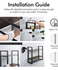 Industrial Rustic Two Tier Wall Shelf Over Toilet, With Double Adjustable Bar Floating Shelves installation guide; step-by-step.