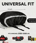 Suaetiai Waterproof Winch Cover Fits 2500-5500 Lb Electric Winches Durable Oxfbr Cloth UV Resistant Heavy Duty Rain Dust Proof Trailer Accessory With Storage Bag Protection