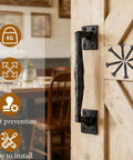 Two Pack Heavy Duty Cast Iron Barn Door Handles Nine And Three Quarters Inches Rustic Gate Pulls For Garage Outdoor