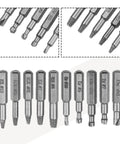 FABULETTA 10-Piece Damaged Screw Remover Drill Bit Set, steel extractor bits with 4mm and 6.35mm shanks for stripped bolts