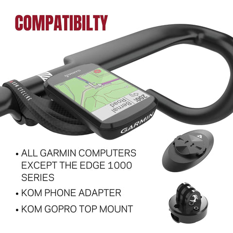 Carbon Finish Garmin Bike Mount For Edge 530 And 830 And Other Models on handlebars with GPS