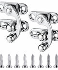 Dope Antique Style Hasp Latch 2 Piece Set With All Needed Screws For Jewelry Boxes And Toolboxes Rock Solid Zinc Alloy Lock Fresh Silver Clasp hardware set with silver finish and eight fasteners.