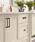 Bathroom cabinet with Matte Black Cup Pull Cabinet Hardware 3 Inch and 3-3/4 Inch Center-to-Center Distances 76mm and 96mm Drawer Pull