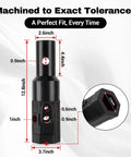 Heavy Duty Universal Adapter For Digger And Auger 2 Inch Female Hex To 2-9/16 Inch Round Auger Shaft dimensions diagram