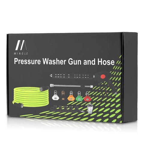 Pressure Washer Hose And Gun Kit, 25 Ft With 5 Nozzle Tips And M22-14mm Fittings, All-In-One Replacement Set For Ryobi, Simpson, Craftsman