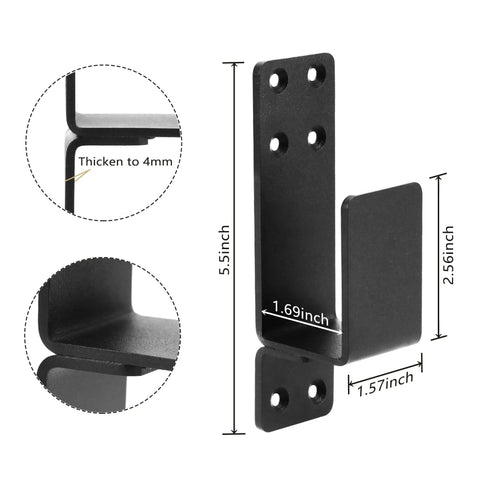 2x4 Door Barricade U Bracket Kit Beefy Built Door Security Bar U Shaped Reinforcement Brackets For Garage Doors Barns Sheds And Gardens Black Finish 2 Pack Rust Proof Powder Coated
