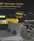 Heavy Duty Electric Tapping Machine With Flexible 1000mm Arm For M3 To M16 Threads, multi-angle tapping setup showing precise threading tool.