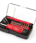 Everybit Ratchet Screwdriver And Bit Set 135 Piece Pro Kit with red handle and assorted bits in black plastic case