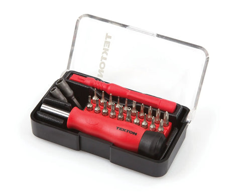 Everybit Ratchet Screwdriver And Bit Set 135 Piece Pro Kit with red handle and assorted bits in black plastic case