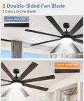 Beast Of A 72 Inch Ceiling Fan With Remote, industrial style, showing double-sided blades in black and walnut, installed indoors.