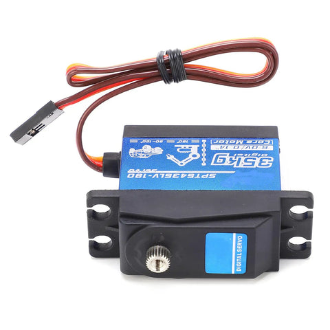 Heavy Duty 35Kg Digital Metal Gear Servo For Rc Cars Aluminum Build with wire connector and blue label, ideal for 1To8 scale buggies.