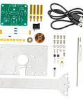 Hands On Electromagnetic Swing Experiment Kit For STEM Education, components laid out with power cord, PC polycarbonate base