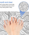 Extended White Topographic Gaming Mouse Pad Desk Mat 31.5 Inch By 11.8 Inch Long XL Pad For Gaming And Office with ultra-smooth surface