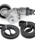 Serpentine Belt Drive Component Kit For Mazda Cars 2012 To 2021 2.0L 2.3L And 2.5L Engines Includes Belt Tensioner And Pulleys OE Style Upgrade For Easy Install Fits Mazda 3 6 CX 3 5 9 Models with tensioner, pulleys, and belt