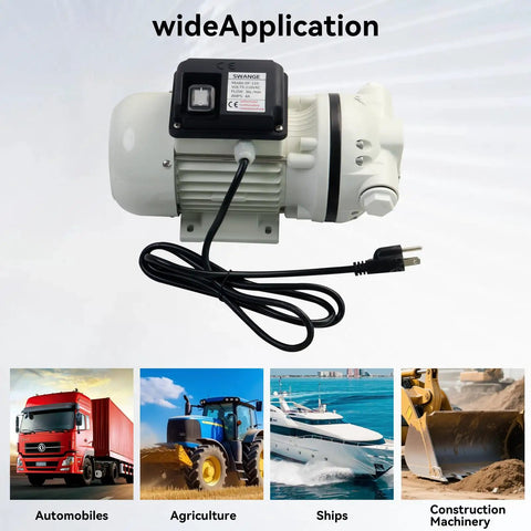 Heavy Duty Pro Rig Ready Def Transfer Pump Kit With Nozzle 10 GPM Self Priming 110 Volt Diaphragm Pump for various applications.