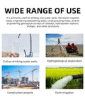Wide range of use for Portable Water Well Drilling Rig With Hydraulic Drive For Small Farms Residential Lots And Groundwater Projects Flexible Depths And Hole Diameters Easy Transport And Quick Setup in various environments.